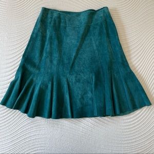 Suede teal skirt